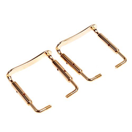 2-Piece Gold Violin Chinrest with Clamp - 4/4 Size Replacement Part for Comfortable Playing - Perfect for Classical, Orchestral & Practice Sessions
