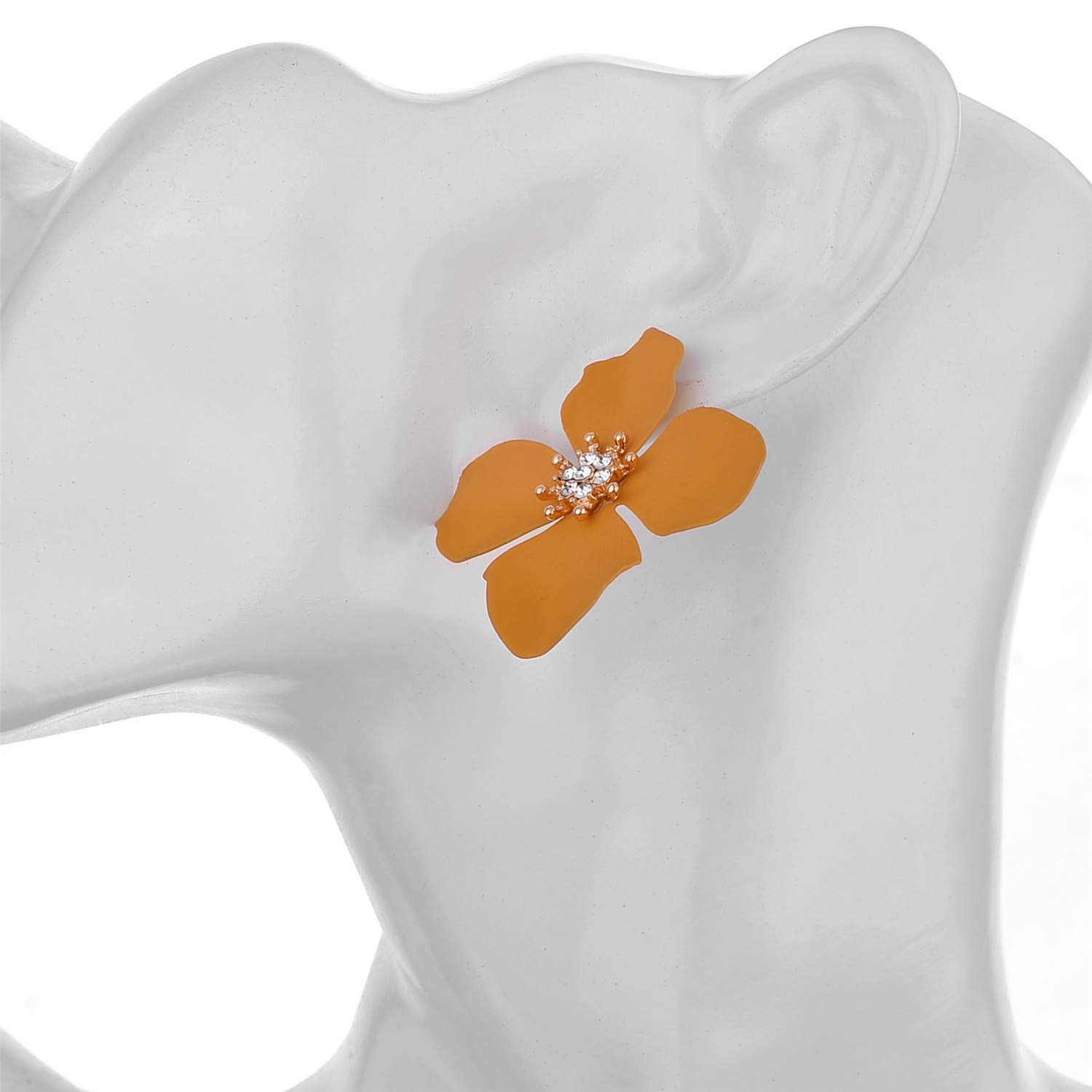 Nicole Miller New York Leaf Flower Crystal Stud Earrings – Elegant Sparkling Jewelry for Women, Perfect for Parties, Weddings & Special Occasions