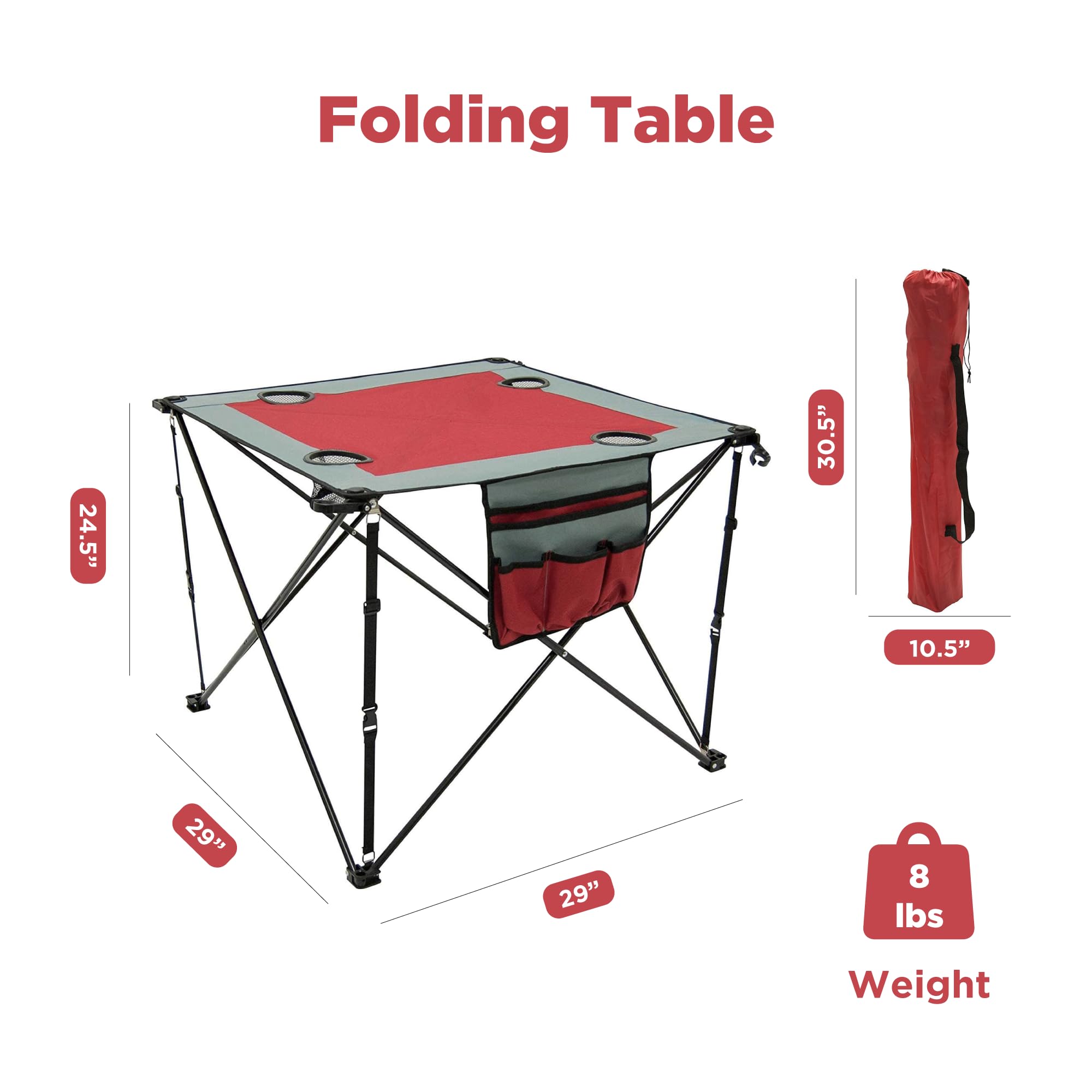 Portable Folding Wine Table for Outdoor Use - Lightweight & Compact Design for Camping, Beach, Picnic, and Patio Parties | Perfect for Wine Lovers & Entertaining Guests