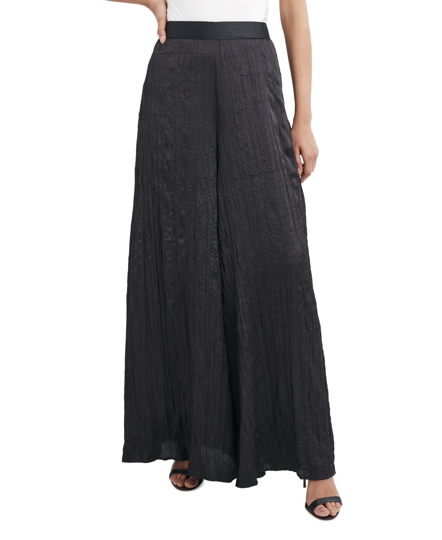 BCBGMAXAZRIA Women's High Waisted Wide Leg Pants - Comfortable Stretch Fabric for Work, Office & Casual Wear | Plus Size Options Available