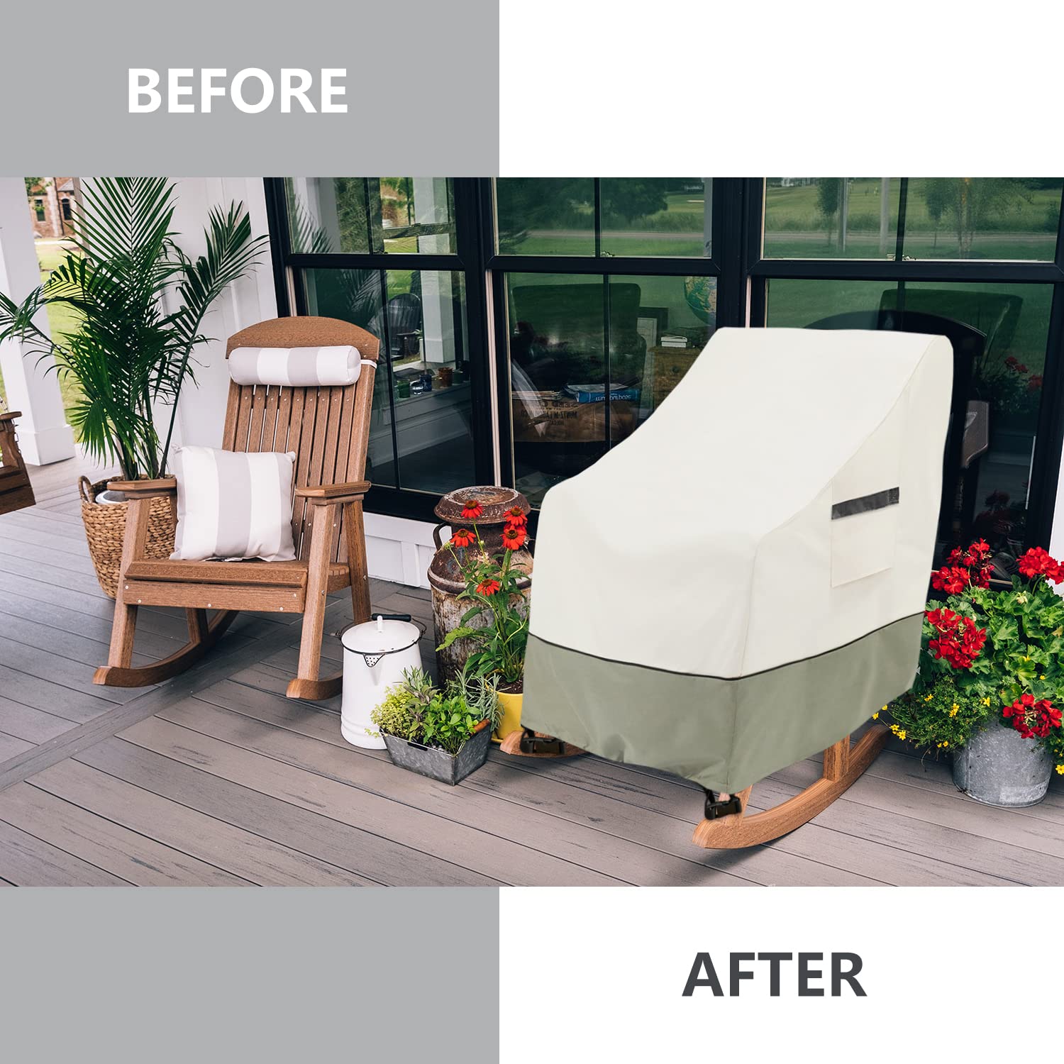 Waterproof Outdoor Rocking Chair Covers 2-Pack - 27.5