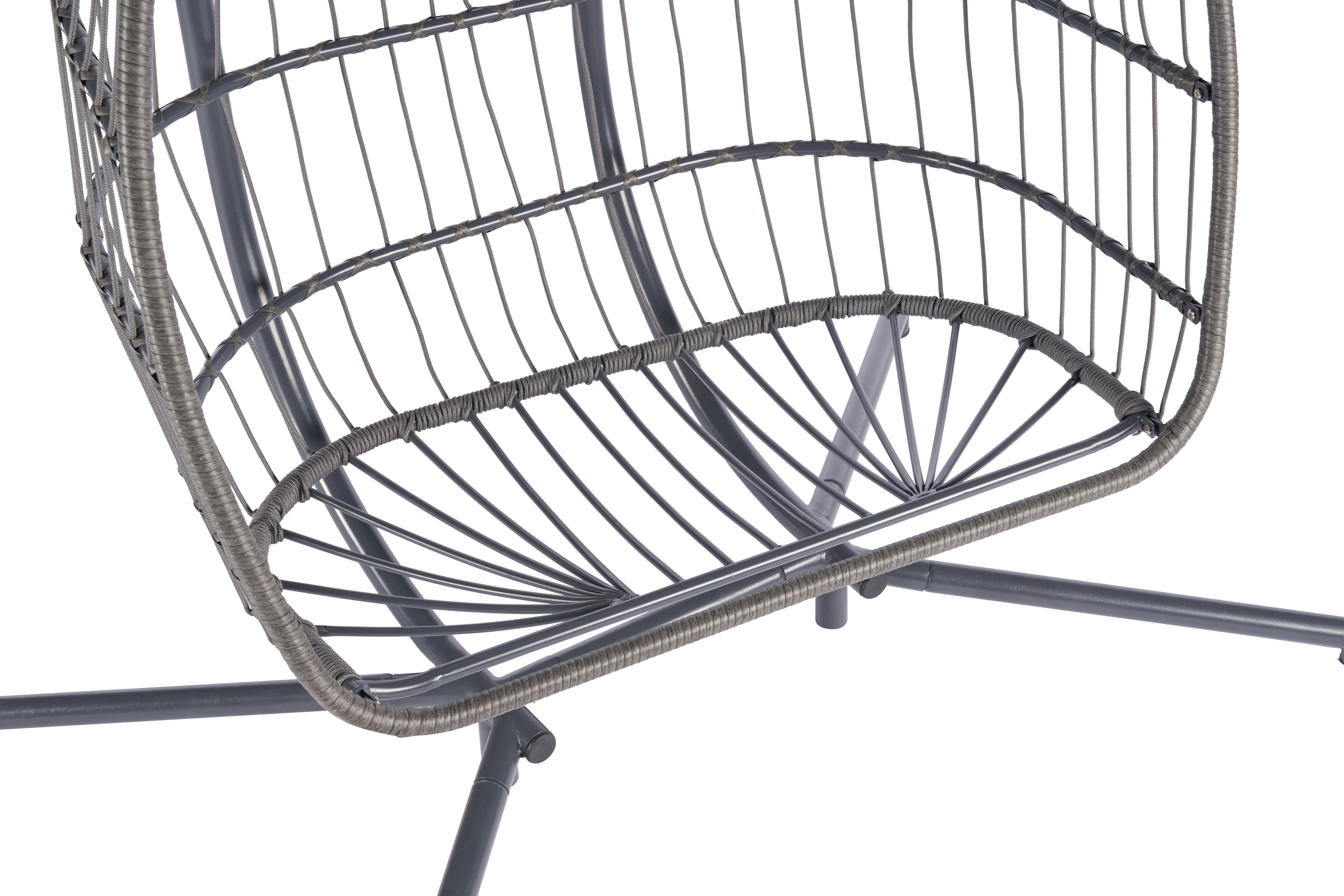 2 Person Outdoor Rattan Hanging Chair - Patio Wicker Egg Chair for Backyard, Garden, or Balcony Relaxation
