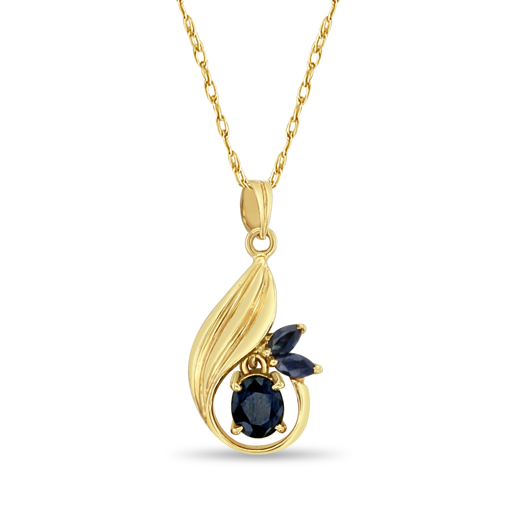 14K Yellow Gold Oval Sapphire Necklace for Women - Elegant Jewelry Gift for Birthday, Anniversary & Special Occasions