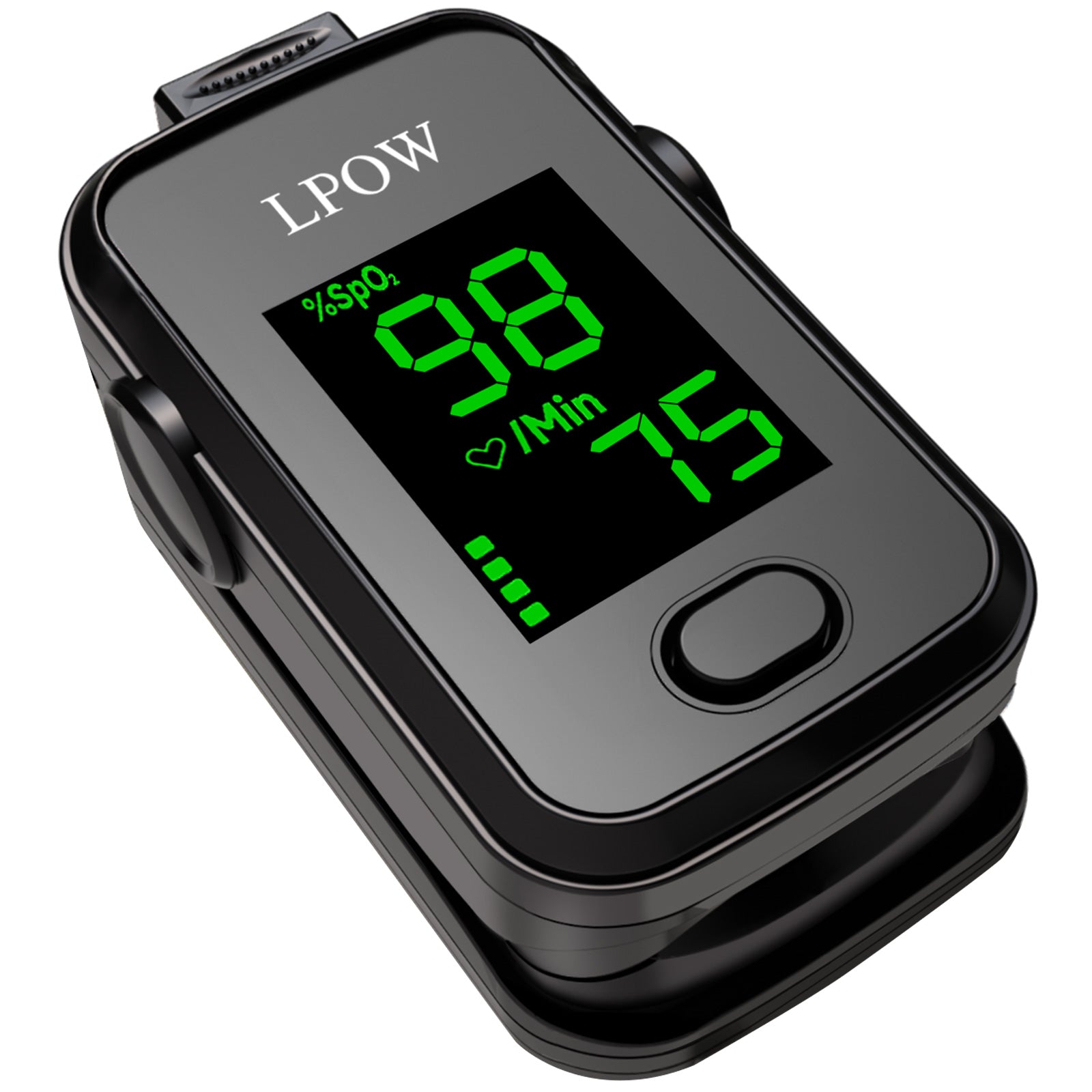 LPOW Fingertip Pulse Oximeter - Accurate Blood Oxygen Saturation (SpO2) & Heart Rate Monitor with Batteries & Lanyard - A310E - Perfect for Home Use, Travel, and Fitness Tracking