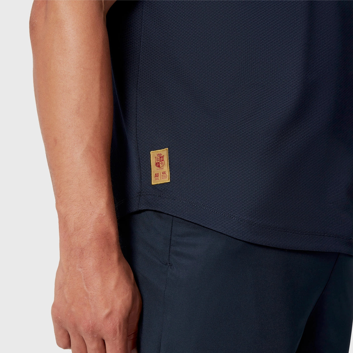 Canterbury British & Irish Lions Men's Performance Polyester Polo Shirt - Navy Blue Rugby Jersey for Training & Match Days