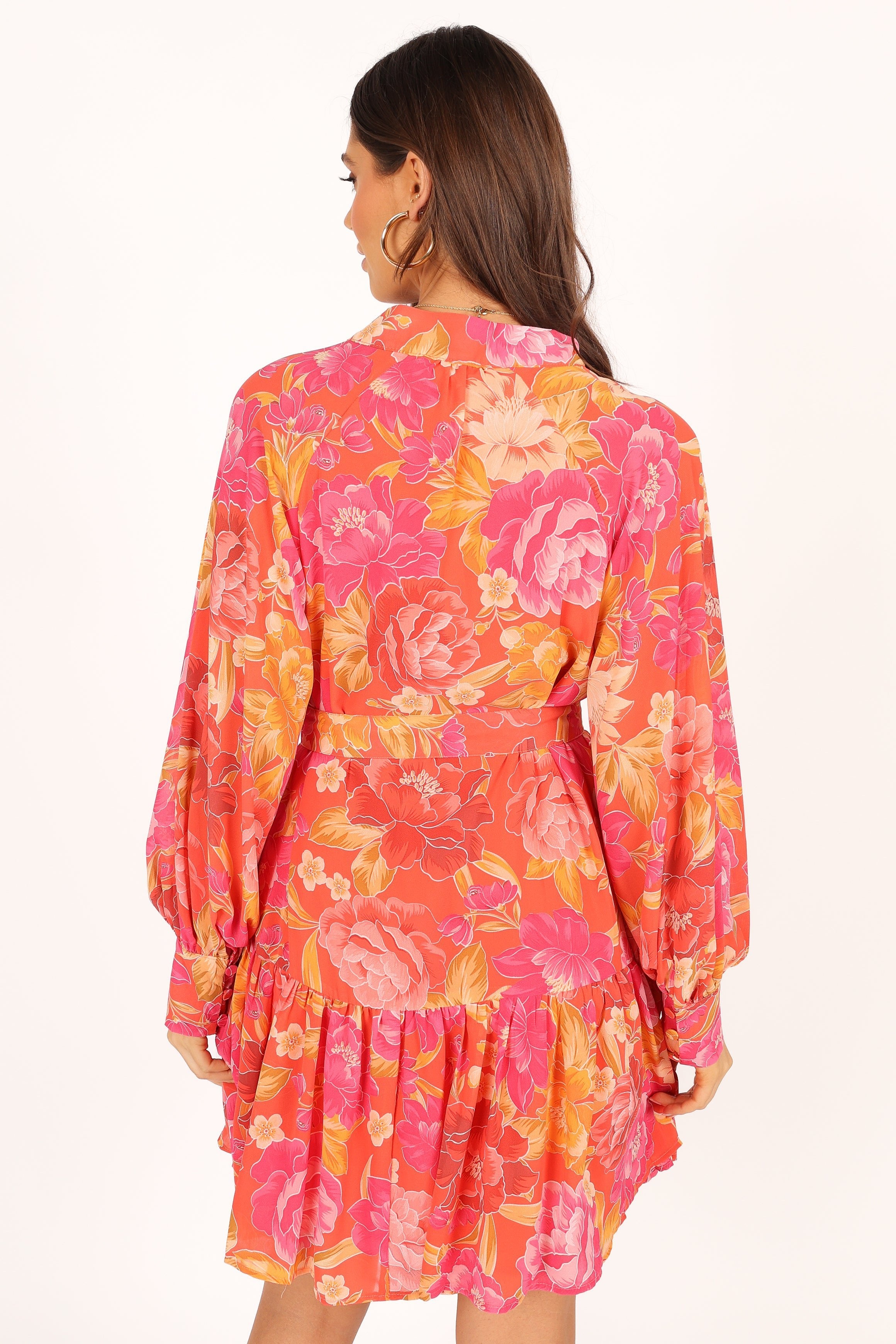 Bianca Long Sleeve Mini Dress for Women - Flirty Pink Party Dress, Bodycon Cocktail Dress with Ruffles | Perfect for Date Night, Club Wear & Special Occasions