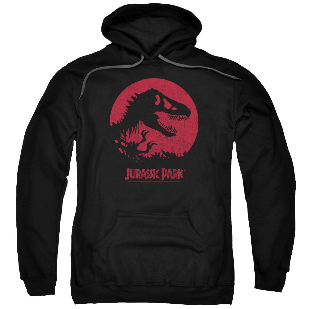 Jurassic Park T-Rex Graphic Pullover Hoodie for Men - Soft Cotton Sweatshirt with Dinosaur Print - Perfect for Movie Fans, Casual Wear & Gifts