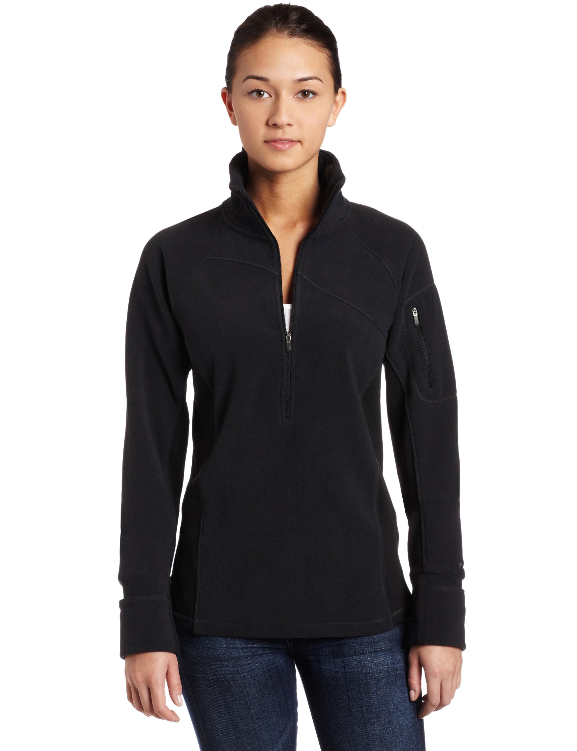 Columbia Women's Just Right Fleece 1/2 Zip Jacket - Soft Thermal Pullover for Hiking, Camping & Outdoor Activities (Black, Small)