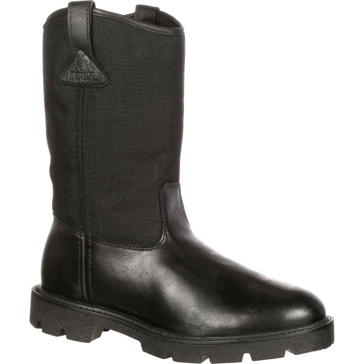 ROCKY Warden Pull-On Wellington Boots for Public Service & Outdoor Work