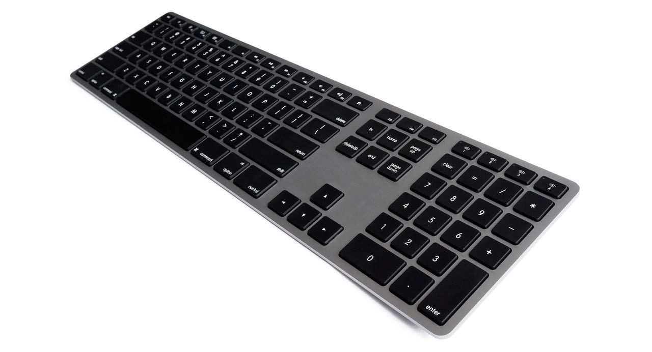 Bluetooth Wireless Aluminum Keyboard - Space Gray | Slim & Portable for Mac, iPad, Office & Home Use