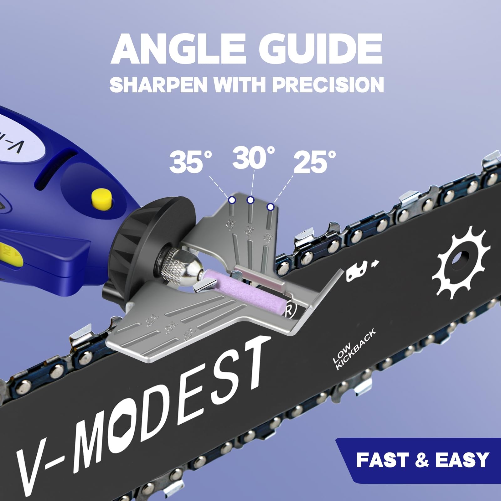 12V Handheld Electric Chainsaw Sharpener Tool - 25000 RPM Portable Grinder with 6 Titanium Diamond Bits - Fits All Chainsaw Chains - Car Battery Powered - Perfect for Outdoor Wood Cutting, Tree Trimming, and DIY Chainsaw Maintenance