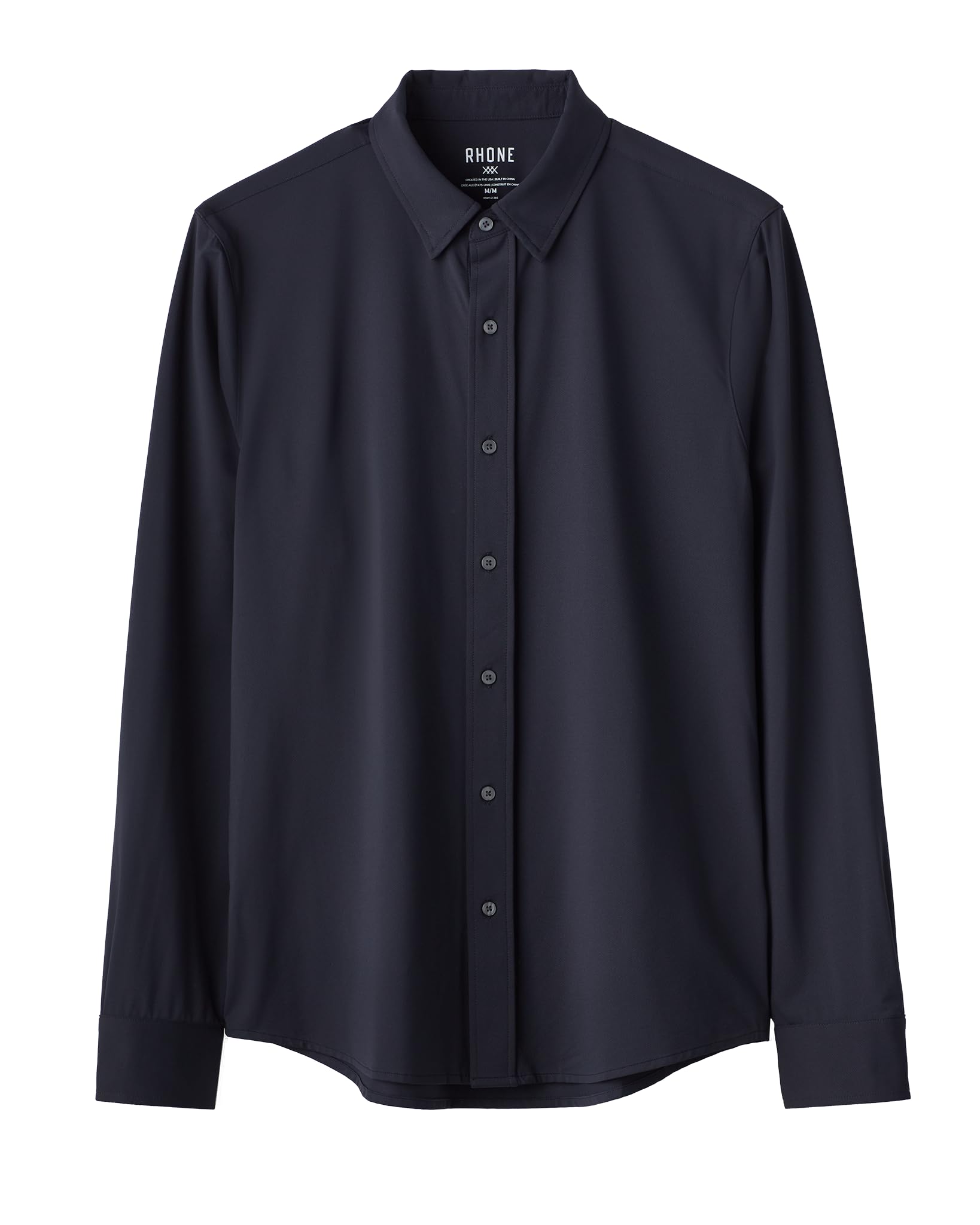 Rhone Men's Commuter Performance Dress Shirt - Wrinkle Resistant & Machine Washable Classic Fit Button Down for Business Casual & Office Wear