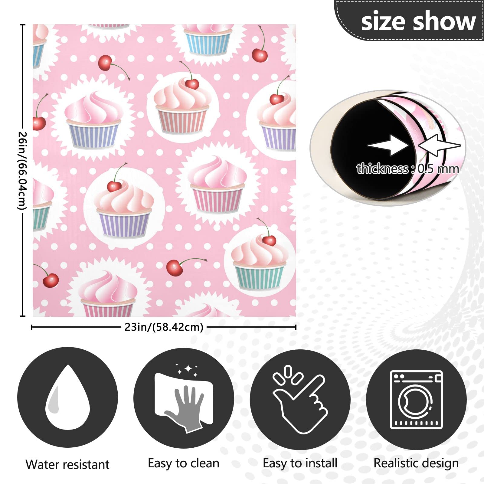 Cherry Pattern Magnetic Dishwasher Cover - 23 x 26 Inch Farmhouse Kitchen Decor, Refrigerator & Appliance Front Cover for Rustic Home, Perfect for Kitchen Remodeling and Holiday Decorations