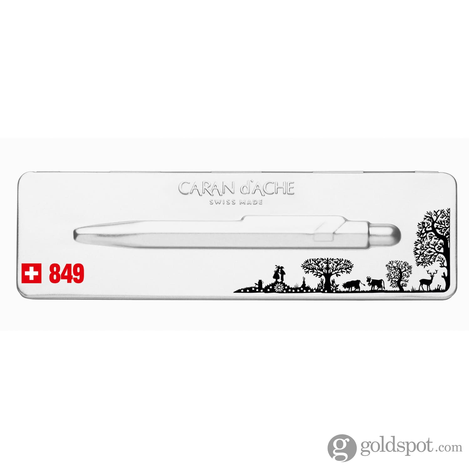 Caran d'Ache 849 Totally Swiss Ballpoint Pen - Premium Swiss-Made Writing Instrument for Office, School & Gifts | Elegant Paper Cutout Design for Professionals & Collectors