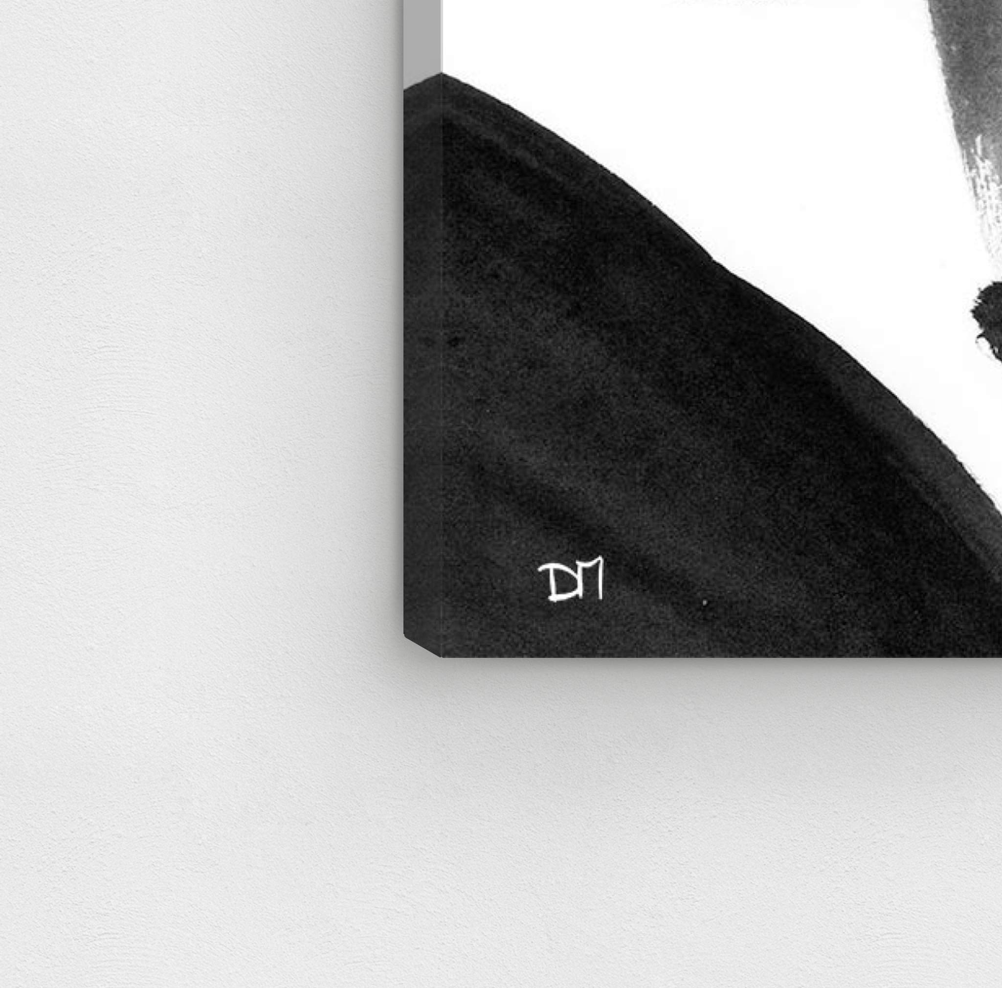 Abstract Wall Art Canvas Prints 'Soft Brushes' by Oliver Gal Artist Co. - 24x24 Inches Modern Home Decor in White & Black - Perfect for Living Room, Bedroom & Office Wall Decor