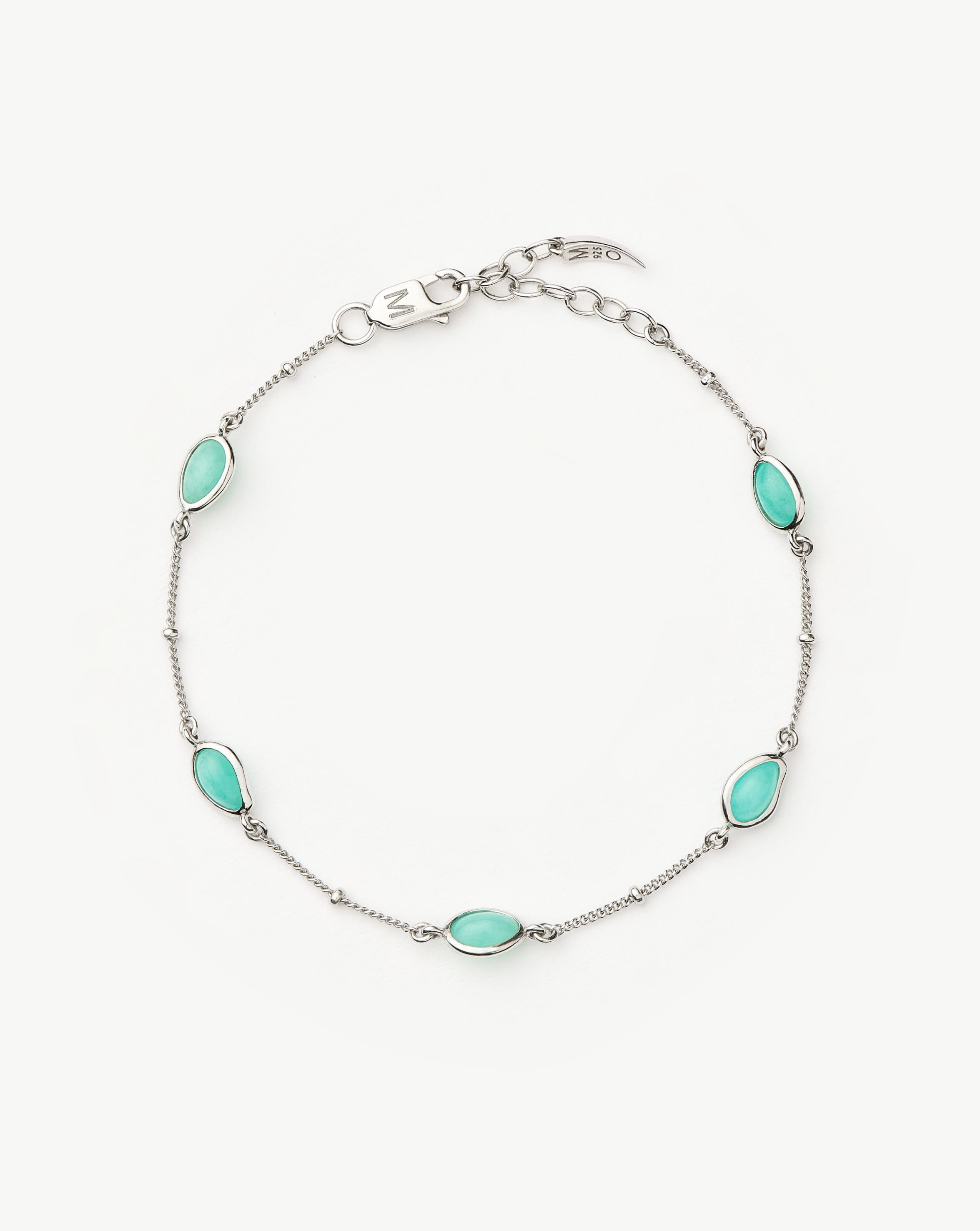 Magma Gemstone Charm Bracelet - Sterling Silver & Amazonite Beaded Bracelet for Women | Boho Jewelry Gift for Her | Perfect for Everyday Wear, Meditation & Spiritual Healing