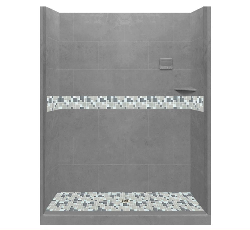 Custom Shower Kits - Alcove Pan, Walls, Thresholds & Optional Glass Enclosure | DIY Bathroom Remodeling Solution for Homeowners & Contractors | Perfect for Small Bathrooms & Space-Saving Designs