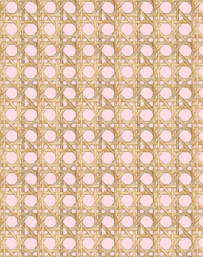 Faux Large Caning Wallpaper in Ballet Slipper Pink - Peel and Stick Removable Wallpaper for Bedroom, Nursery, or Living Room Decor