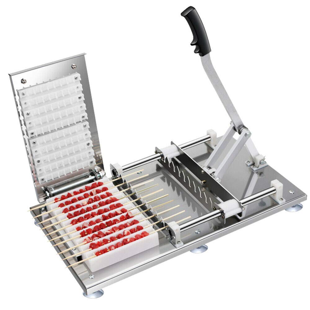 Stainless Steel Manual Kebab Maker - BBQ Meat Skewer Machine for Lamb, Chicken & Beef - Perfect for Home Grilling, Camping & Outdoor Cooking