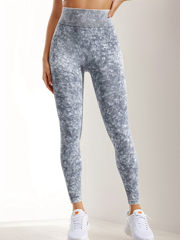 ZASUWA Women's High Waisted Seamless Denim Scrunch Butt Lifting Leggings - Tummy Control Yoga Pants for Workout, Running & Casual Wear