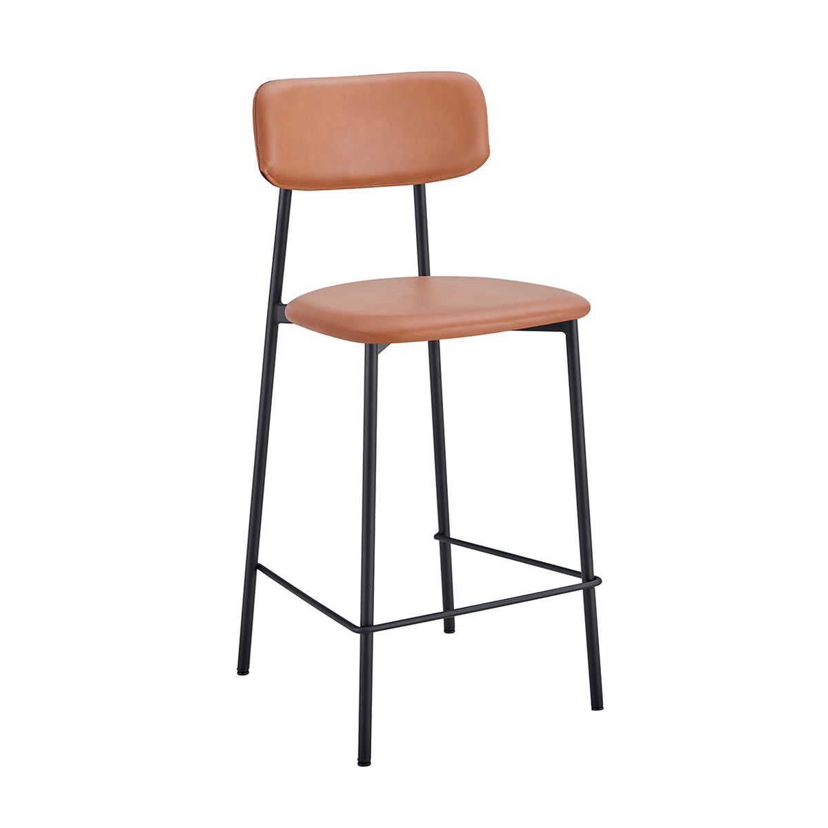 Premium Bailey Leatherette Bar Stools - Set of 2, Adjustable Height Counter Stools with Padded Seats for Kitchen Island, Breakfast Bar & Home Decor - Modern PU Leather Barstools for Dining & Entertainment Areas