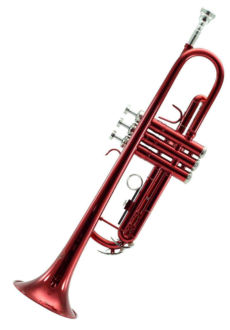 Sky Band Approved Wine Red Lacquer Brass Bb Trumpet with Case, Cleaning Cloth, Gloves & Valve Oil - Professional Brass Instrument for Beginners, Students & Jazz Performers (Perfect for School Bands, Concerts & Practice Sessions)
