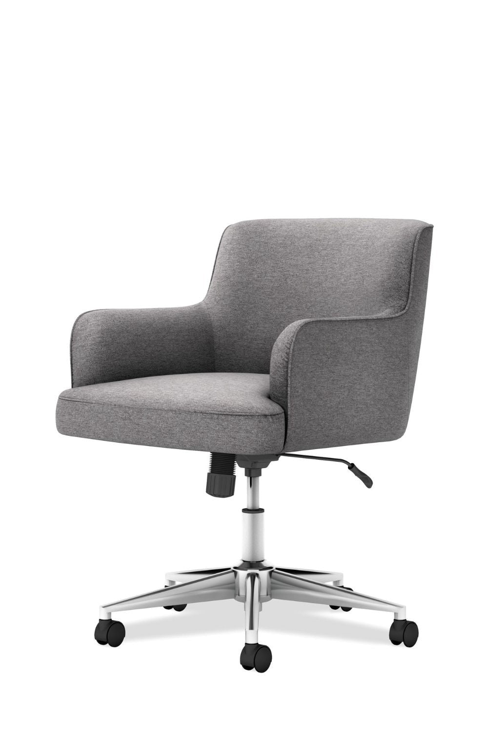 HON Matter Multipurpose Light Gray Fabric Chair with Synchro Tilt Control & Chrome Five-Star Base - Ergonomic Office Chair for Home & Workspace Comfort