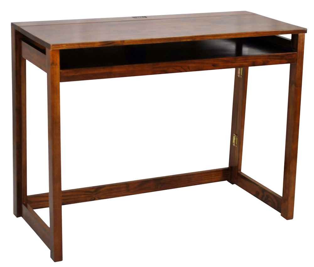 Foldable Home Office Desk with Pull-Out Keyboard Tray & USB Charging Ports - Perfect for Small Spaces, Remote Work & Study