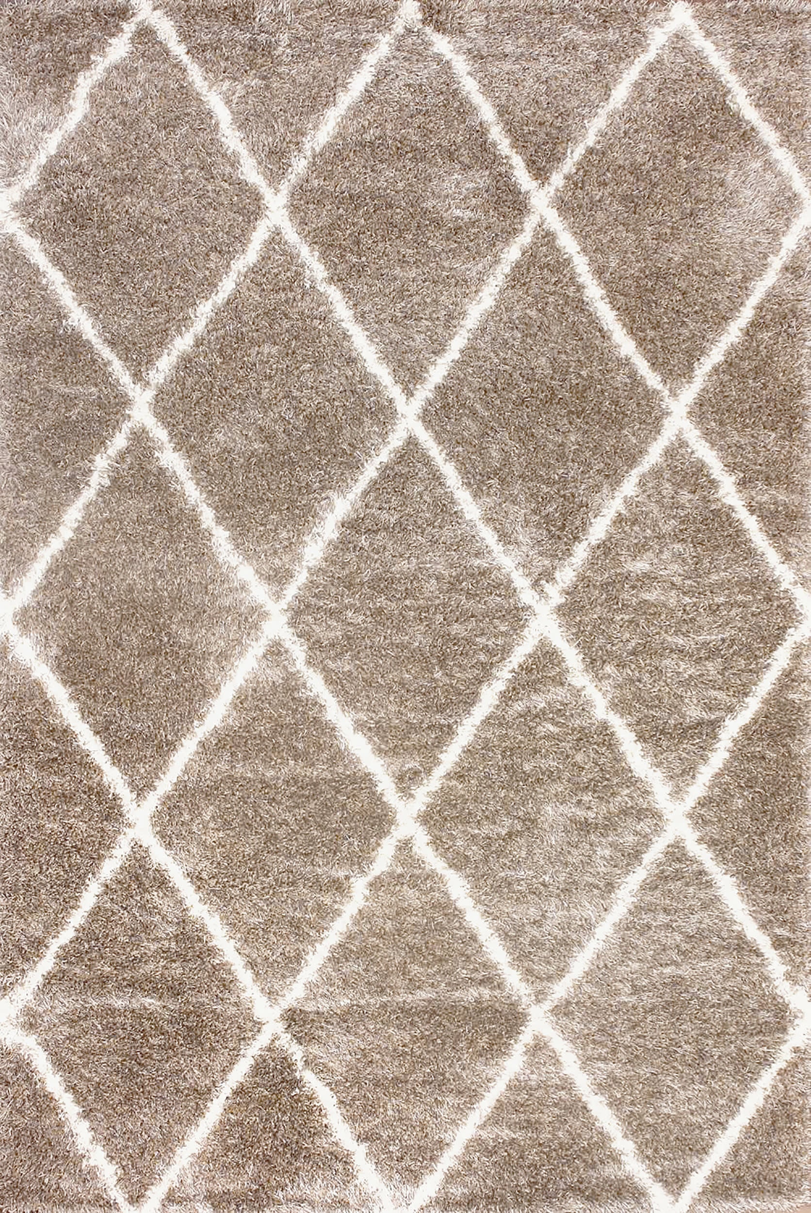 Luxury Diamond Shag Rug - Soft Plush Beige Area Carpet for Living Room, Bedroom & Nursery - Cozy Home Decor & Floor Mat