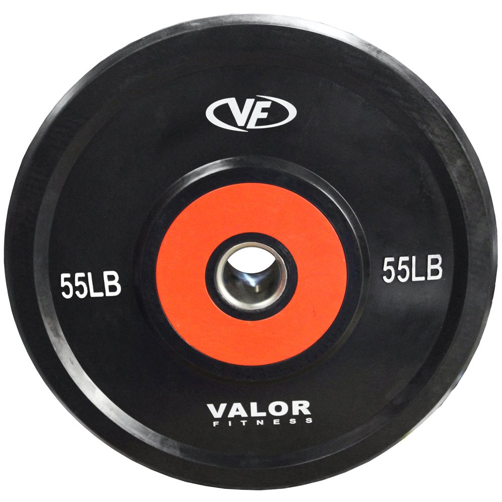 Valor Fitness Olympic Bumper Plates - Weight Lifting Plates for Strength Training, CrossFit & Conditioning - Sold in Pairs, Singles or Sets - Perfect for Home Gym, Cross Training & Powerlifting Workouts