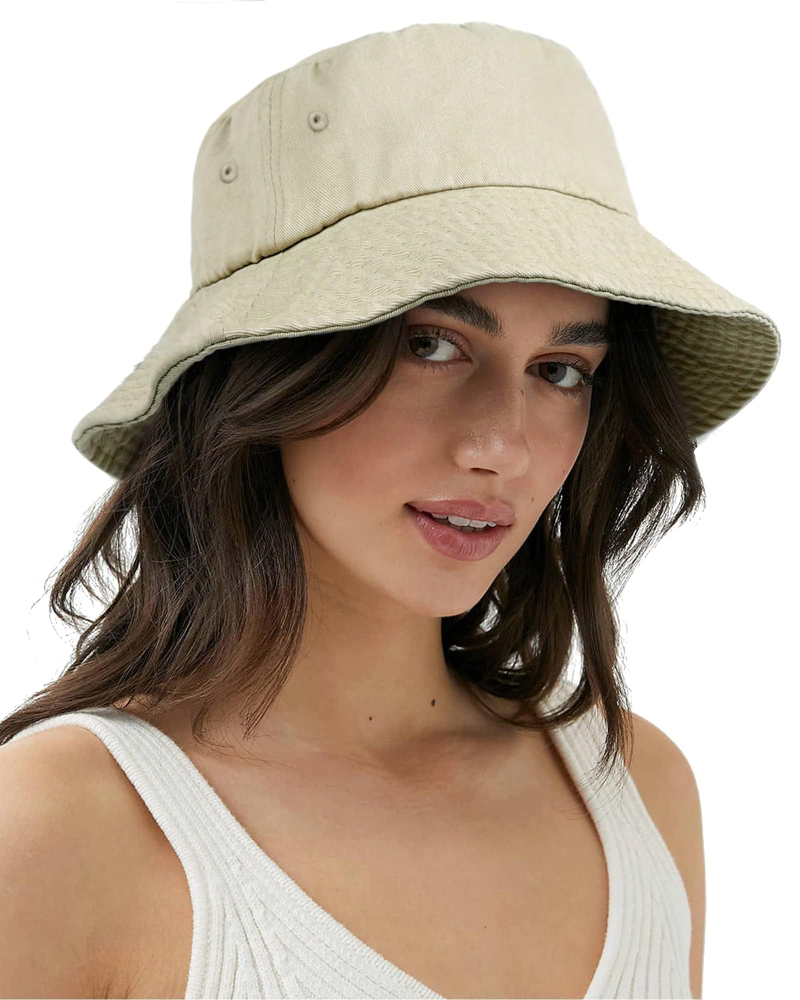 Camptrace Bucket Hats for Women & Men - Breathable Washed Cotton Packable Sun Hat with Detachable String - Perfect for Summer, Beach, Hiking & Outdoor Activities