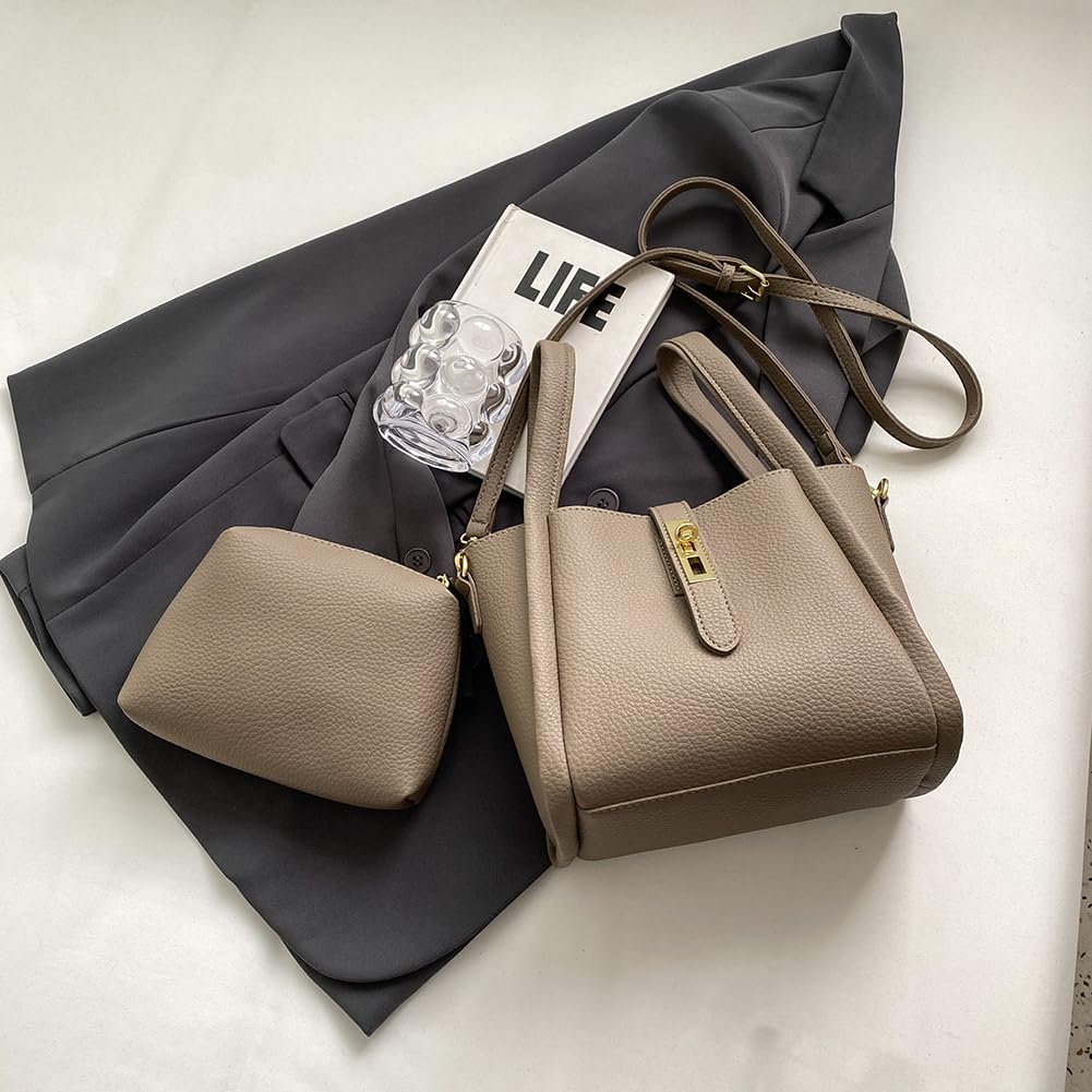 Stylish Leather Crossbody Bucket Bag for Women - Vintage Small Shoulder Purse with Detachable Pouch | Perfect for Everyday Use, Travel & Date Nights