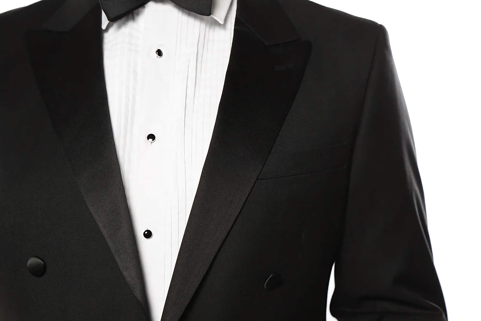 Classic Black Full Dress Tuxedo Tails 2-Piece Suit Set - Formal Evening Wear for Weddings, Prom & Black Tie Events