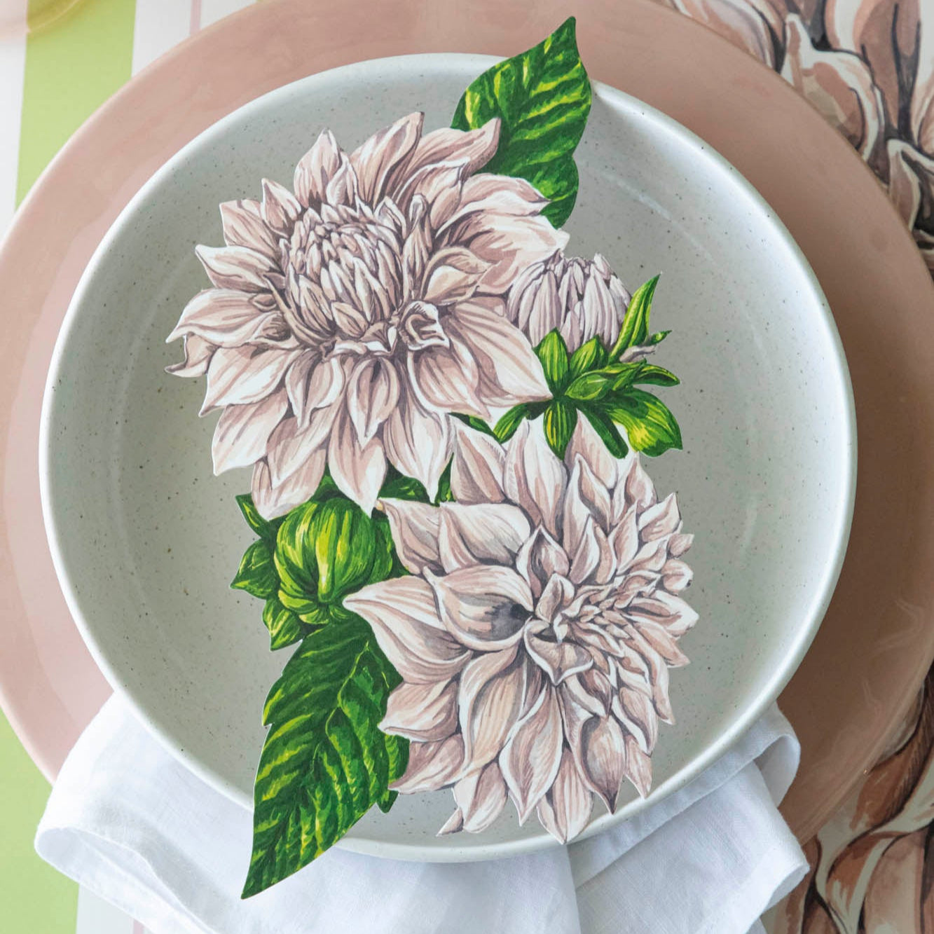 Elegant Dahlia Table Accent - Floral Home Decor Centerpiece for Dining Room, Living Room & Wedding Decorations