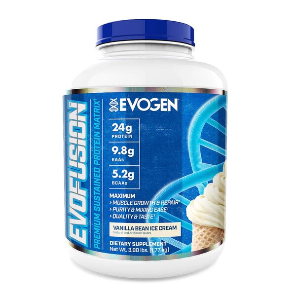 Evogen Evofusion Protein Powder - Vanilla Bean Ice Cream Flavor, 1820g (64oz) for Muscle Recovery & Post-Workout Nutrition | Gym, Fitness & Bodybuilding Supplements