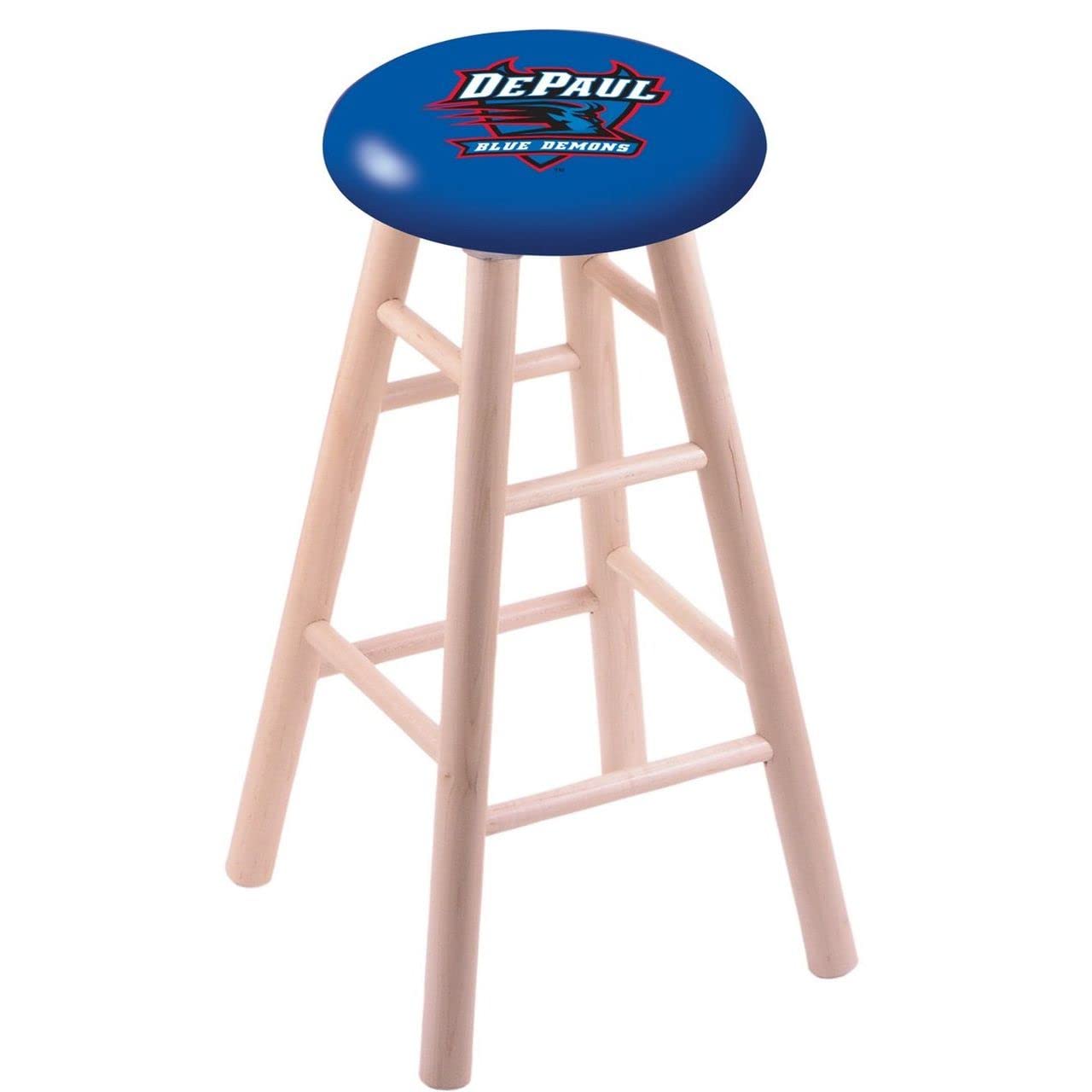 Holland Bar Stool Co. Natural Maple Wood Bar Stool with DePaul Seat - Perfect for Kitchen Islands, Breakfast Bars & Home Pub Decor