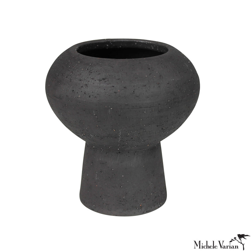 Elegant Black Ceramic Vase - Small Modern Home Decor for Centerpieces, Wedding, Dining Table & Living Room Decorations