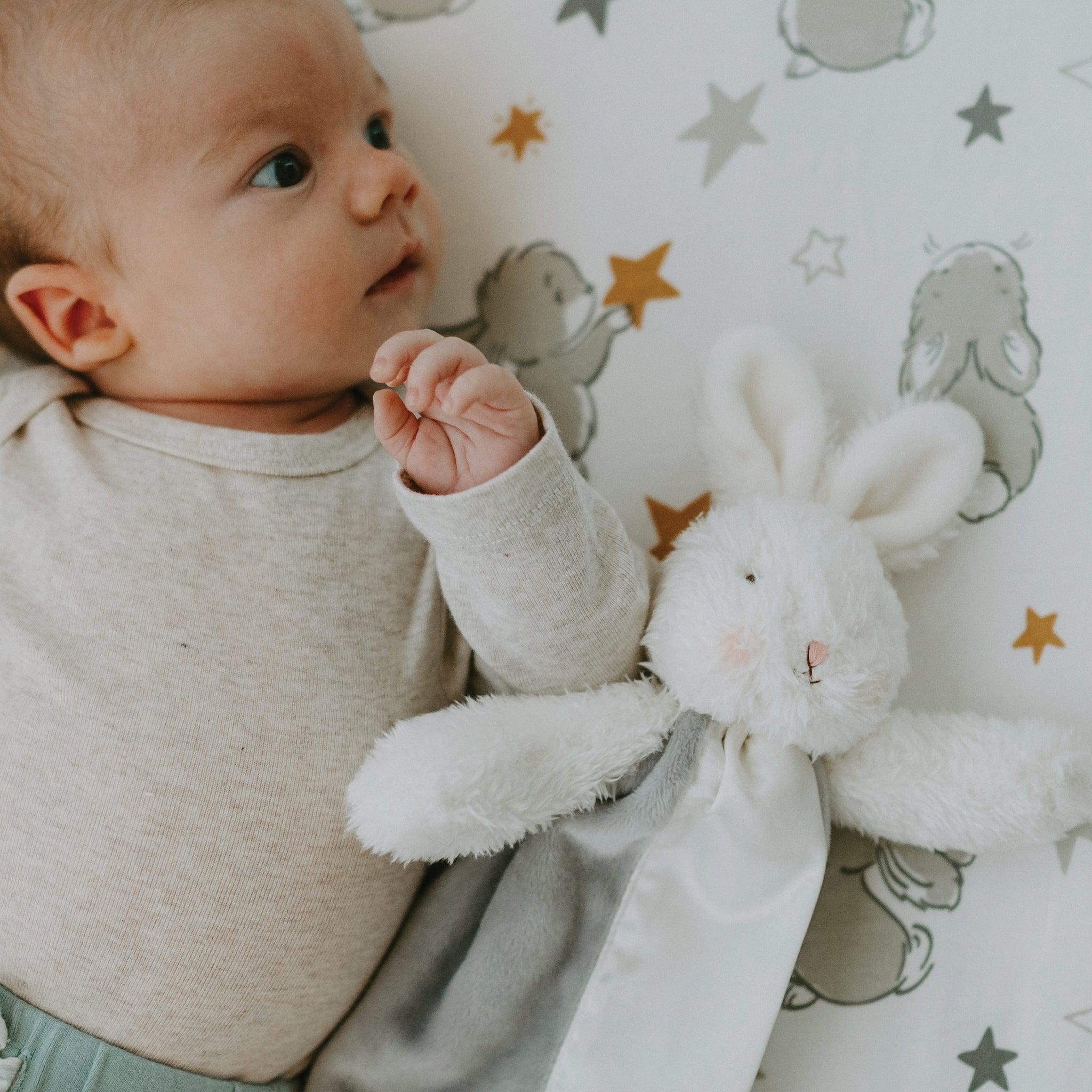 Bloom Bunny Bye Bye Buddy - Soft Plush Stuffed Animal Toy for Kids, Perfect for Comfort, Gifts, and Nursery Decor | Cute Bunny Plushie for Bedtime, Playtime, and Cuddling
