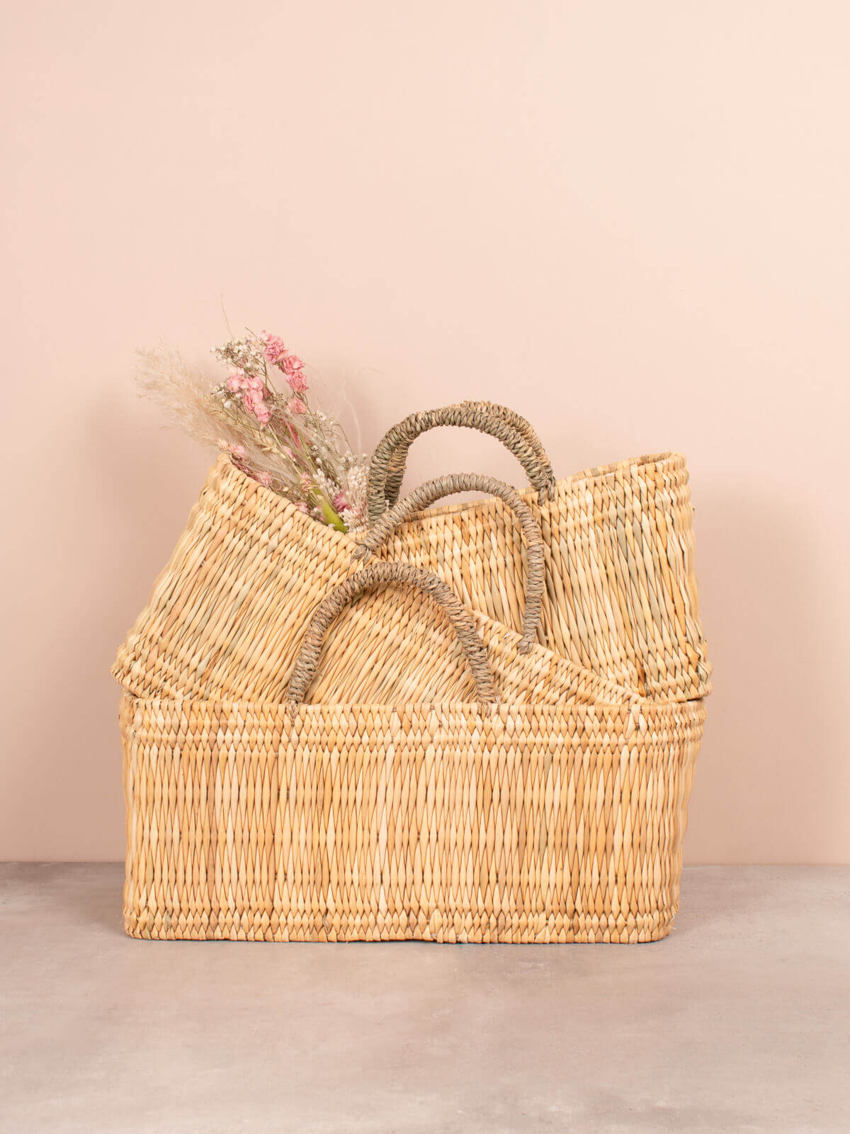 Stylish Reed Storage Baskets - Natural Woven Organizer for Home, Office & Nursery - Perfect for Toys, Blankets & Clutter Organization