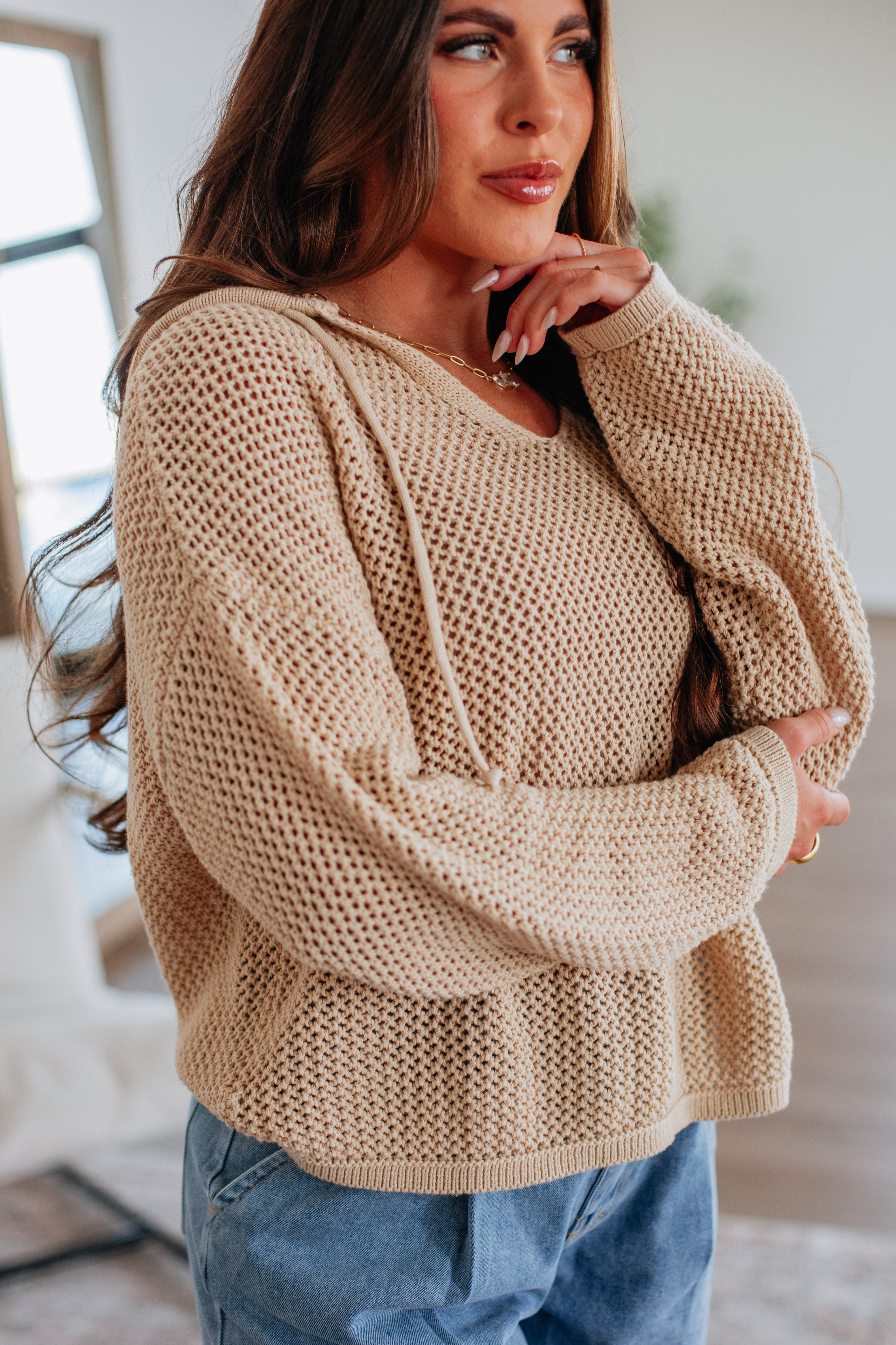 Callum Knit Pullover Sweater for Women - Soft & Cozy Taupe Winter Sweater | Perfect for Casual Outfits, Office Wear & Holiday Gatherings