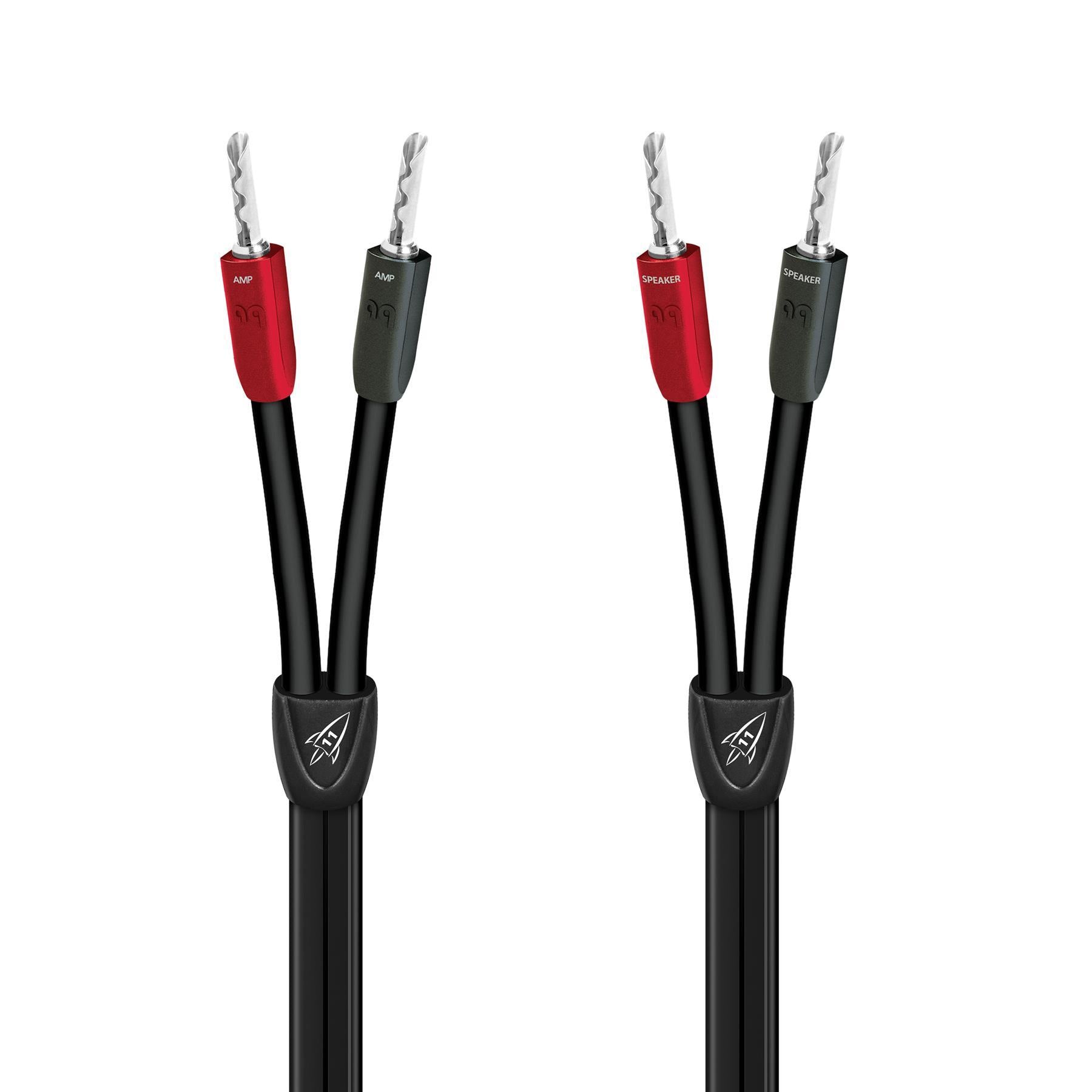 AudioQuest Rocket 11 High-Performance Speaker Cables - Premium Oxygen-Free Copper Conductors for Crystal Clear Audio - Perfect for Home Theater Systems & Hi-Fi Speakers