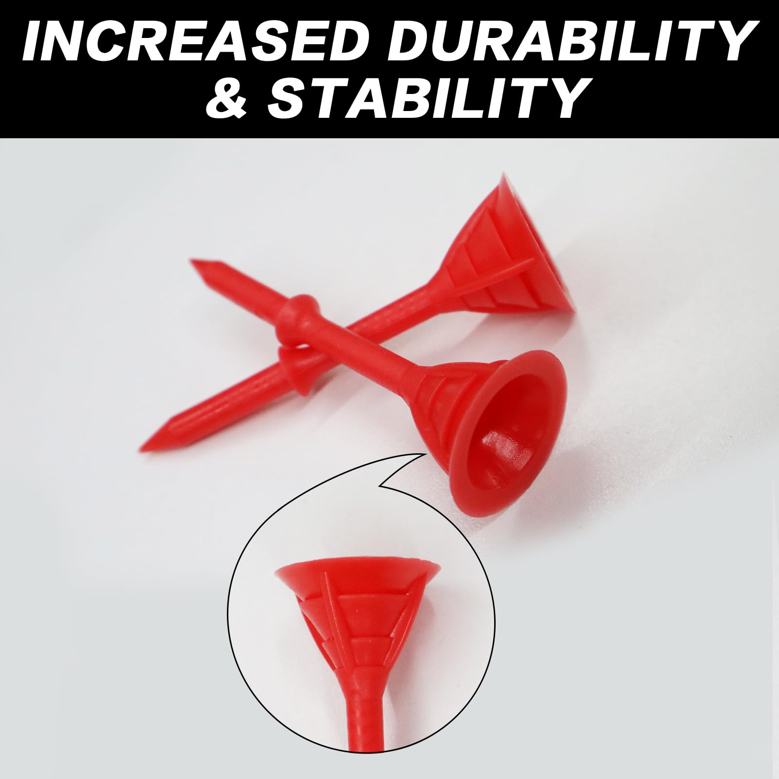 **Premium Amy Sport Golf Tees - 3 1/4 Inch (83mm) Unbreakable Plastic Tees, Bulk 30 Pack - Reduce Friction & Side Spin for Stable Shots - Durable for Golf Practice & Driving Range Use**
