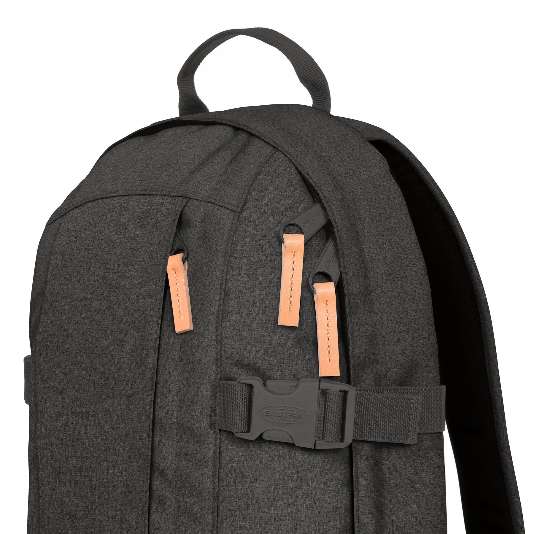 Eastpak Floid CS Backpack - Stylish Black Denim Laptop Bag for School, College & Travel | Durable 17-Inch Laptop Backpack with USB Charging Port
