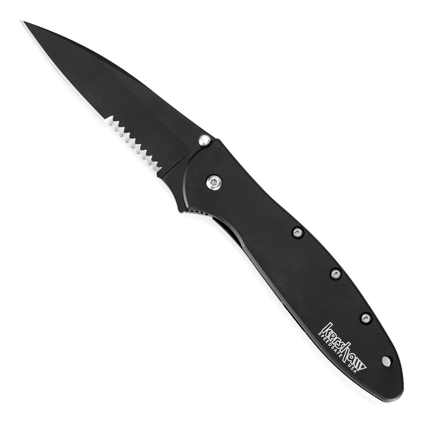 Kershaw Leek Black Serrated EDC Pocket Knife - 3