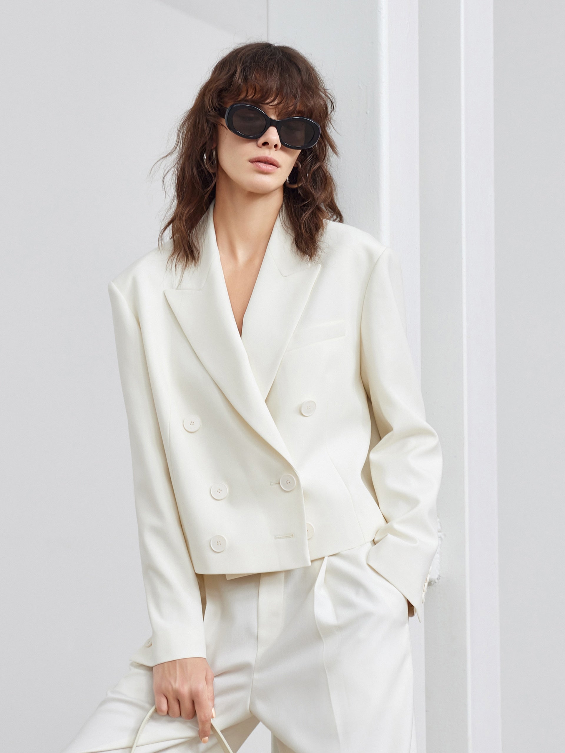 Stylish Double Breasted Cropped Blazer for Women - Trendy Office Wear & Casual Outfits | Perfect for Work, Dates & Special Occasions