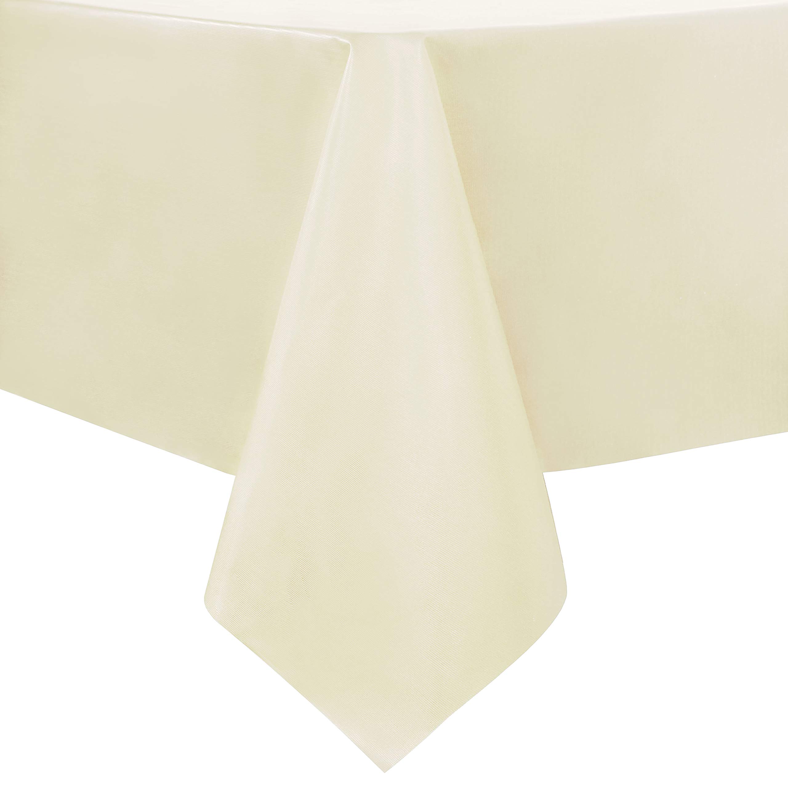 Sancua 60 x 60 Inch Waterproof PVC Tablecloth - Oil & Spill Proof Vinyl Table Cover for Dining, Buffet Parties, Camping - Easy to Clean, Durable Beige Tablecloth for Indoor & Outdoor Use