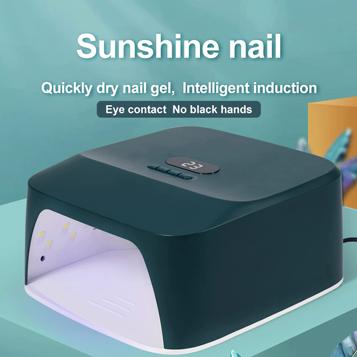 48W Cordless LED UV Nail Lamp with Auto Sensor - 4 Timer Settings, 33 LED Beads, Rechargeable Gel Polish Dryer for Professional & Home Manicure/Pedicure | Perfect for Nail Salons, DIY Nail Art & At-Home Gel Polish Application