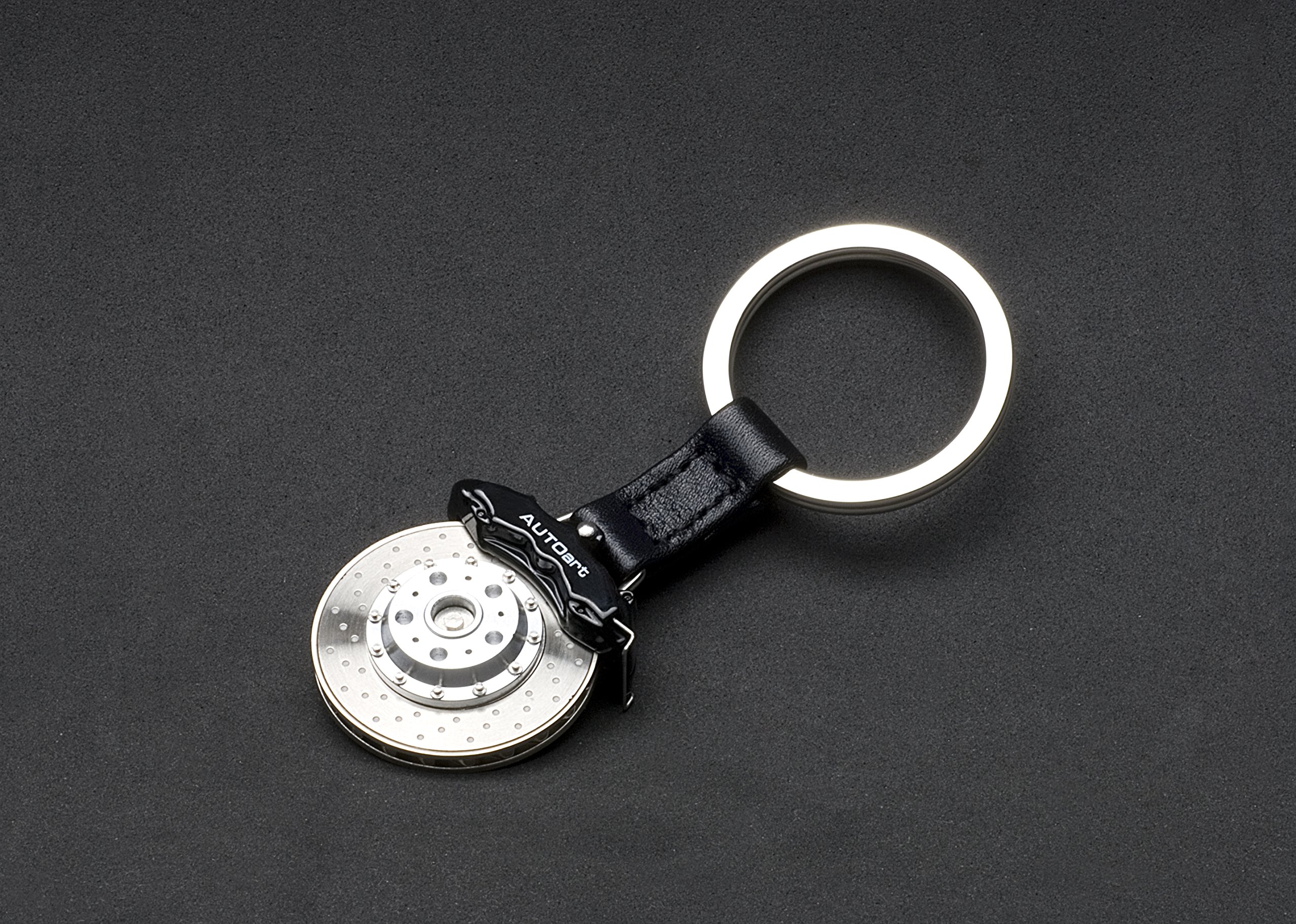 AUTOart 40093 Black 6-Pot Caliper Brake Disc Keychain - Perfect for Car Enthusiasts & Automotive Gifts