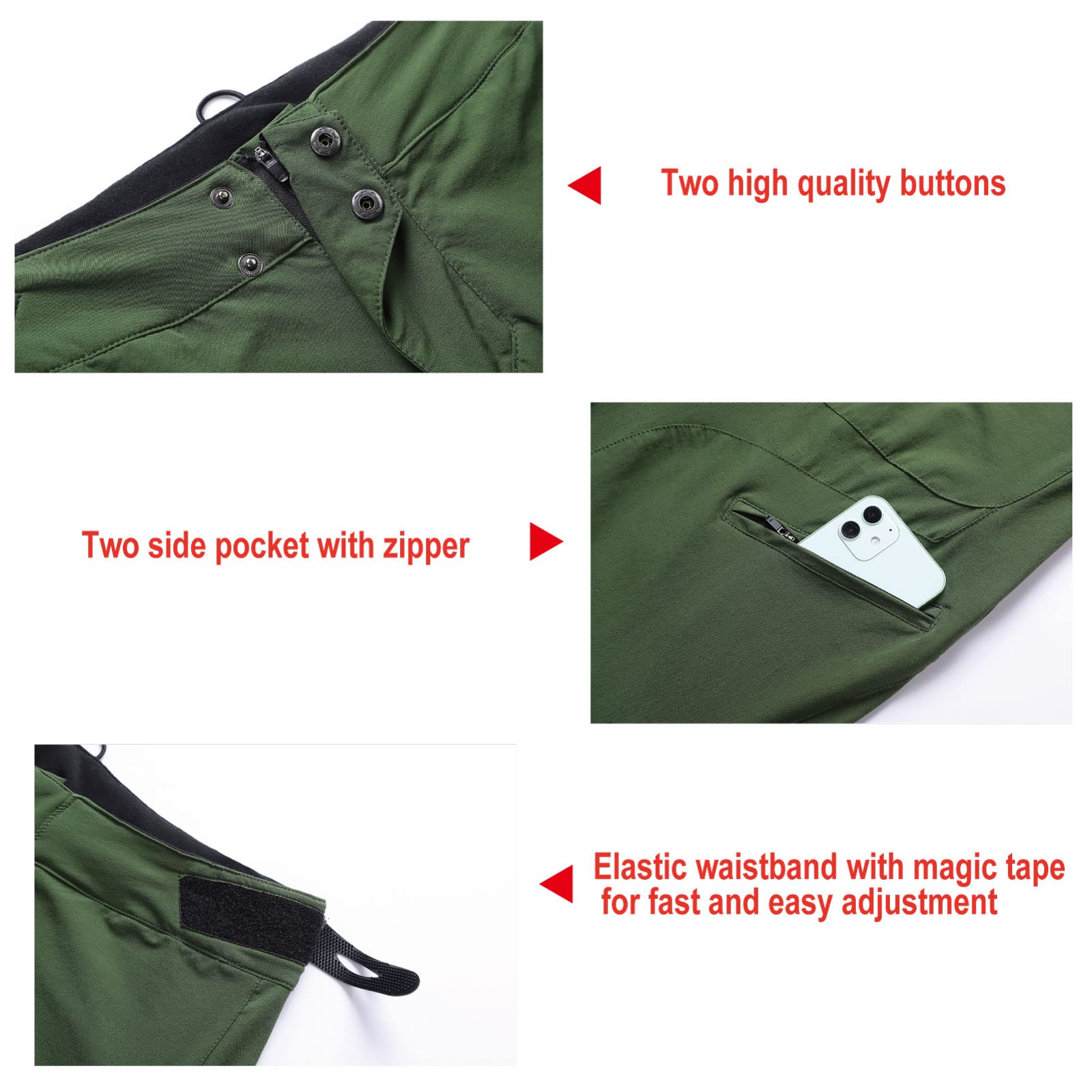 FORBEMK Men's Mountain Bike Pants - Quick-Dry Lightweight Breathable Cycling Pants for MTB, BMX & Downhill Riding | Perfect for Trail Adventures & Outdoor Sports