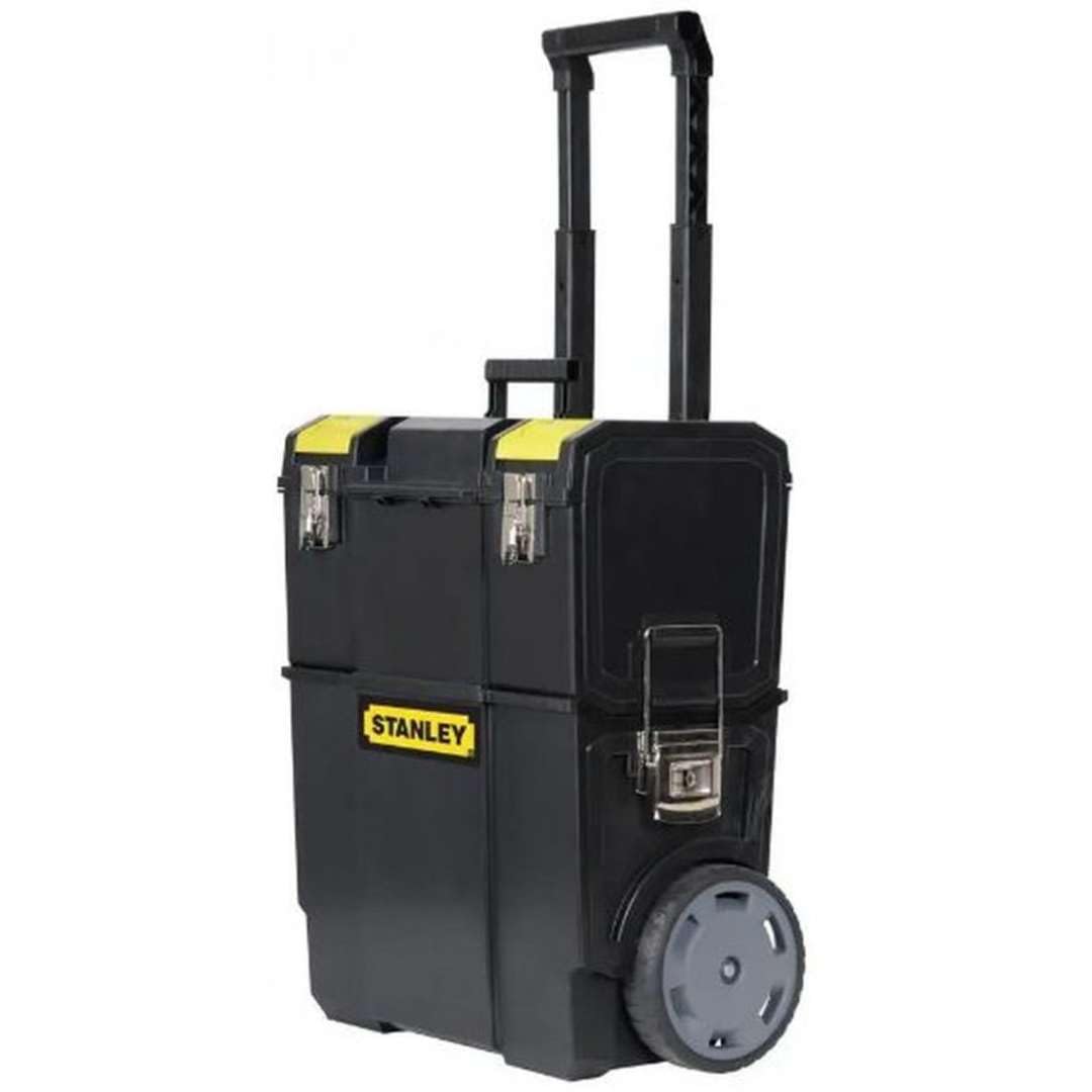 STANLEY 2 in 1 Rolling Toolbox with Pull Handle | Detachable Tool Organizer | Portable Tote Tray for Tools, Small Parts & Accessories | Heavy-Duty Construction (Model 1-70-327) | Perfect for Job Sites, Workshops & DIY Projects